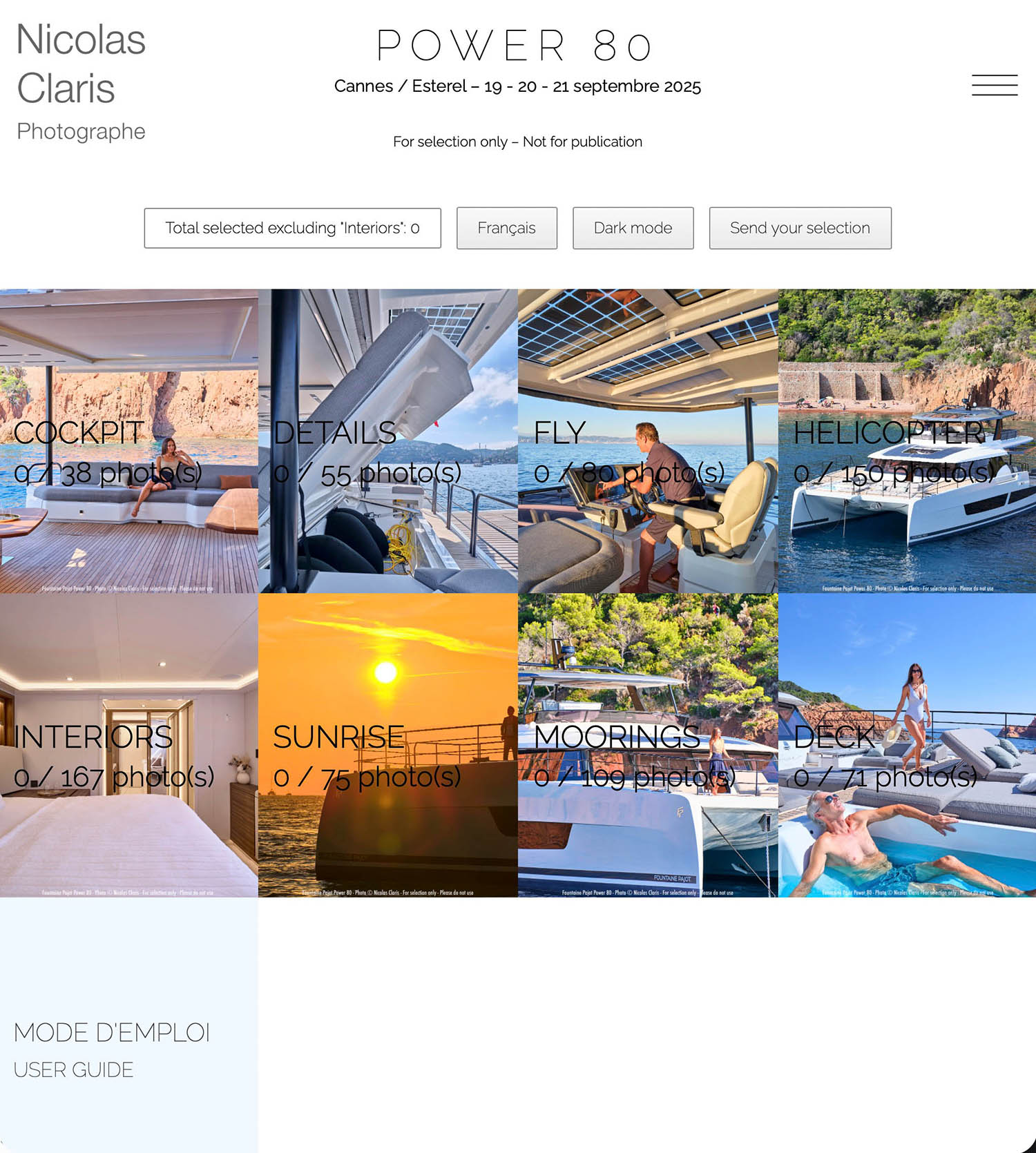 Interfaccia di selezione foto